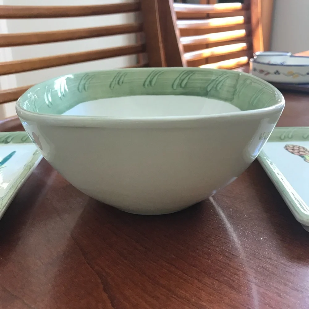 Crate & Barrel Vintage Ceramiche Toscane Handpainted Vegetable Set
